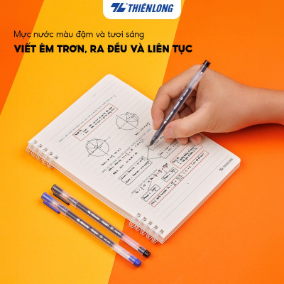 Combo 5/10/20 Bút gel Thiên Long mực khô nhanh,nét viết êm mượt Flexgel ngòi 0.5mm phù hợp cho học sinh,sinh viên GEL-042