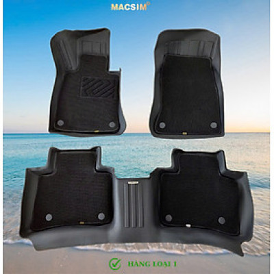Thảm lót sàn ô tô 2 lớp cao cấp dành cho xe Mercedes Benz GLC 2023+ (sd3) nhãn hiệu Macsim chất liệu TPE màu đen