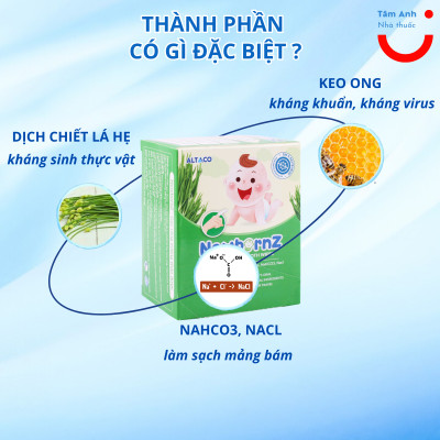 Gạc răng miệng thảo dược NewbornZ ( Hộp 20 gói) rơ lưỡi cho trẻ sơ sinh và trẻ nhỏ