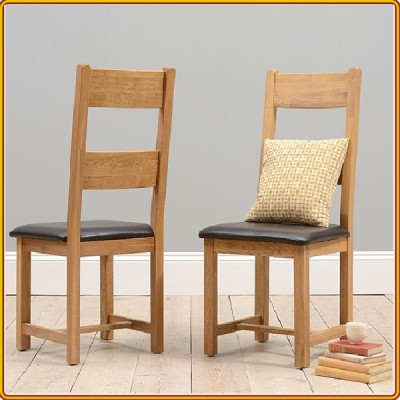 Ghế ngồi phòng ăn Tundo gỗ sồi màu tự nhiên mặt nệm 2 nan
