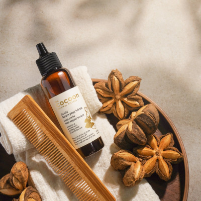 Combo Nước dưỡng tóc Sa-chi Cocoon 140ml + Serum Sa-chi phục hồi tóc Cocoon 70ml