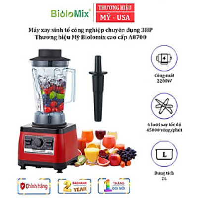 Máy xay sinh tố công nghiệp đa năng Biolomix A8700 công suất 2200W, dung tích 2Lít - HÀNG NHẬP KHẨU