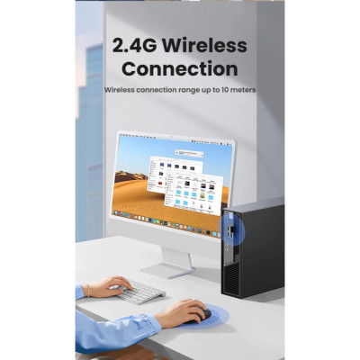 Chuột không dây 2.4G UGREEN MU105 | 4 mức điều chỉnh DPI | Độ yên tĩnh cao | Bảo Hành 18 Tháng - Hàng Chính Hãng