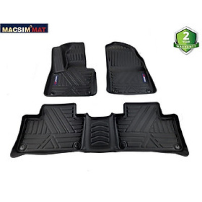 Thảm lót sàn xe ô tô Volvo XC90 2012 đến nay Nhãn hiệu Macsim chất liệu nhựa TPV cao cấp màu đen nhám (FDW-051)