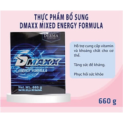 DMAXX thức uống bổ sung vitamin năng lượng có đường DAMODE 32 gói màu xanh mỗi gói 22gr