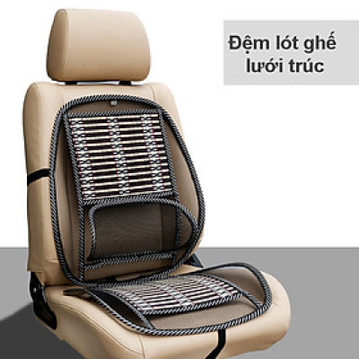 Lót ghế lưới trúc thoáng mát, massage chống đau mỏi cho xe ô tô