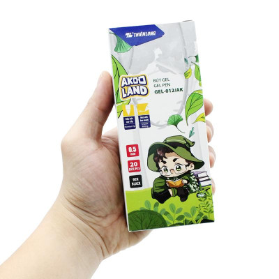 Hộp 20 Bút Gel 0.5 mm - Nhân Vật Akooland Tahi - Thiên Long Gel-012/AK - Mực Đen