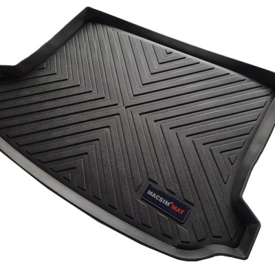 Thảm lót cốp xe ô tô VOLKSWAGEN TIGUAN (2009-2016) nhãn hiệu Macsim chất liệu TPV cao cấp màu đen(047)