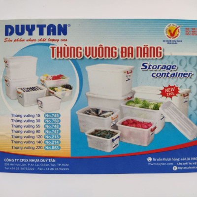 THÙNG NHỰA NẮP QUAI GÀI CÓ BÁNH XE - THÙNG ĐỰNG ĐỒ ĐA NĂNG  THÙNG NHỰA DUY TÂN