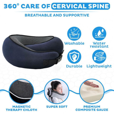 [HCM] Gối Ngủ Ô Tô Bảo Vệ Cổ Cao Cấp – Memory Foam Định Hình, Êm Ái Chống Mỏi Cổ Khi Lái Xe