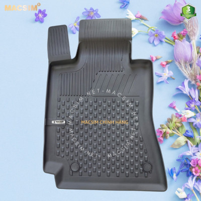 Thảm lót sàn ô tô nhựa TPE Silicon Mercedes E Class 2016-2021 (W213-E180/E200/E300) Black Nhãn hiệu Macsim