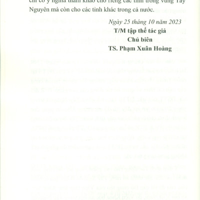 Tác Động Của Suy Giảm Rừng Tới Đời Sống Tinh Thần Các Dân Tộc Thiểu Số Vùng Tây Nguyên (Sách chuyên khảo) - TS. Phạm Xuân Hoàng chủ biên 