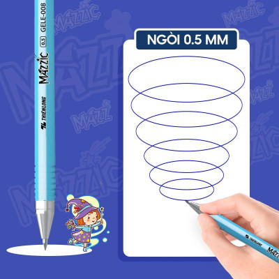 Hộp 20 Bút Gel Xóa Được 0.5 mm - Mazzic Thiên Long GELE-008 - Mực Tím