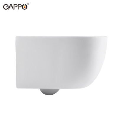 BỒN CẦU TREO TƯỜNG NHẬP KHẨU NGA GAPPO GM102 DÁNG OVAL MEN TUYẾT - HÀNG CHÍNH HÃNG