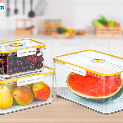 Bộ hộp thực phẩm chữ nhật HOKORI 6560, Bộ hộp đựng thực phẩm Nhựa Việt Nhật cao cấp có khóa cài chắc chắn - Hàng Việt Nam