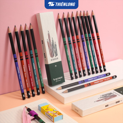 Hộp 10 cây Bút chì gỗ HB cao cấp Bizner BIZ-P01