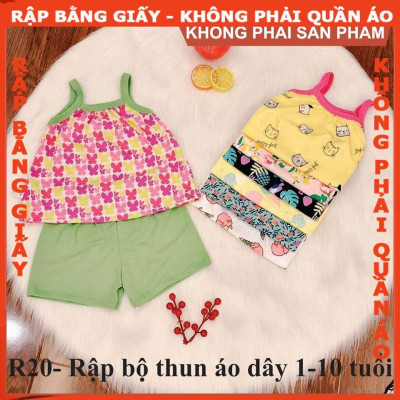 Rập giấy A0 mã R20 (BẢN VẼ) - Rập bộ thun bé gái