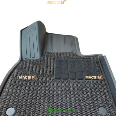 Thảm lót sàn xe ô tô 2 lớp Hyundai Palisade 2022-2024+ Nhãn hiệu Macsim 3W chất liệu nhựa TPE đúc khuôn cao cấp - màu đen (2 hàng ghế)