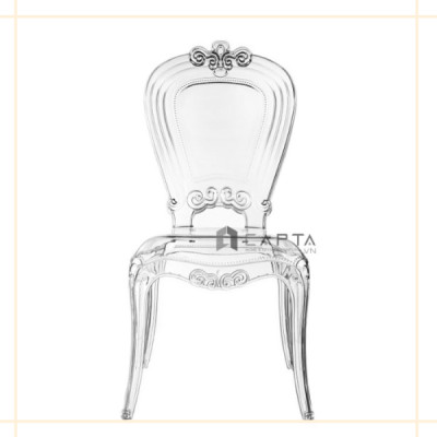 Ghế cafe nhựa PC trong suốt cao cấp cho sân vườn, ngoài trời Ghế trang điểm Ghost 2A-PC