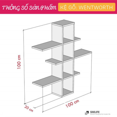 Kệ trang trí gỗ kiểu dáng nhỏ gọn SMLIFE Wentworth