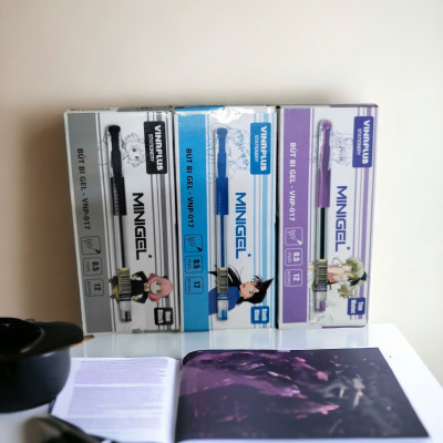 Bút Bi Gel Vinaplus VNP-017 - 0,5mm Màu xanh/ đen/ tím