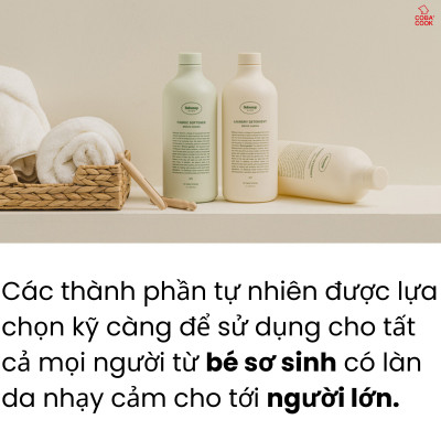 Combo Nước Giặt Xả Quần Áo Không Gấy Kích Ứng Da Nhập Khẩu Hàn Quốc Bebesup