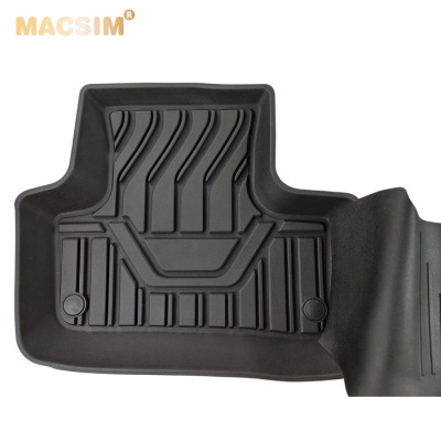Thảm lót sàn xe ô tô Volvo XC60 2018+ Nhãn hiệu Macsim chất liệu nhựa TPE cao cấp màu đen