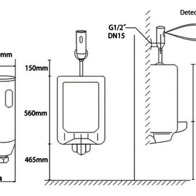 Bộ xả tiểu nam cảm ứng Eurolife EL-A105 (Trắng bạc)