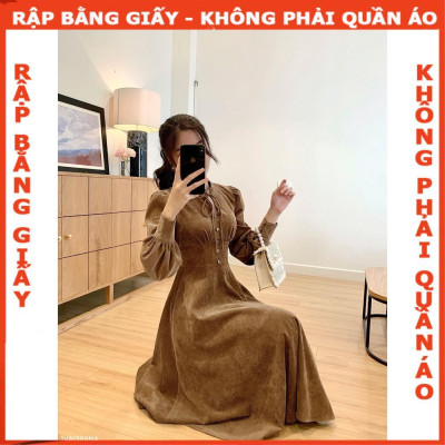 Rập giấy A0 mã 1441- đầm xòe cổ chân (BẢN VẼ)