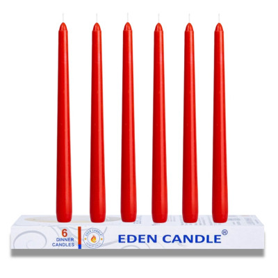 [22 Màu] Hộp 6 Nến Thơm Taper Eden Candle FTRAMART EDC2331 cao 25cm, phù hợp tất cả chân đế nến theo tiêu chuẩn cắm nến taper, Nến hình búp măng non