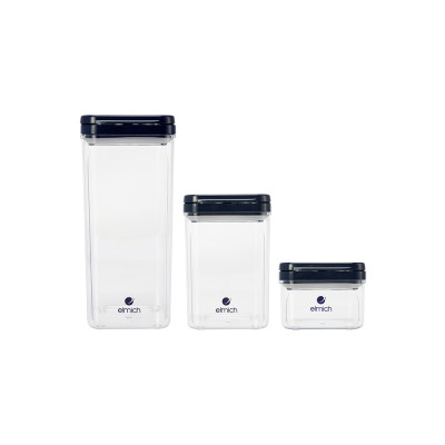Bộ 3 Hộp Nhựa Bảo Quản Thực Phẩm Elmich EL1058 370ml 1L 1.7L, Hàng Chính Hãng, Không BPA - JoyMall