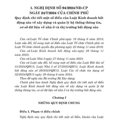 Các văn bản hướng dẫn thi hành Luật kinh doanh bất động sản năm 2023 (sửa đổi, bổ sung năm 2024) - bản in 2025