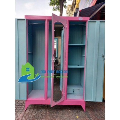 Tủ sắt quần áo kích thước 1m2 x1m8 màu tím Nội Thất Bảo An