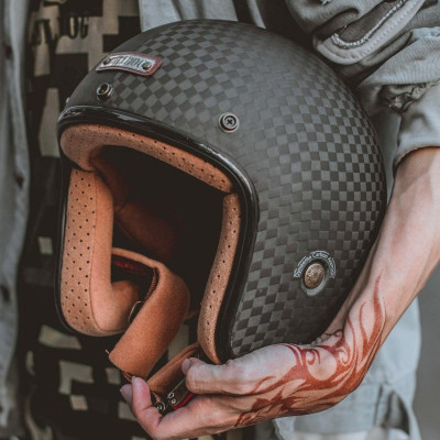 Mũ nón 3/4 đầu Bulldog Heli Carbon Rubik siêu nhẹ