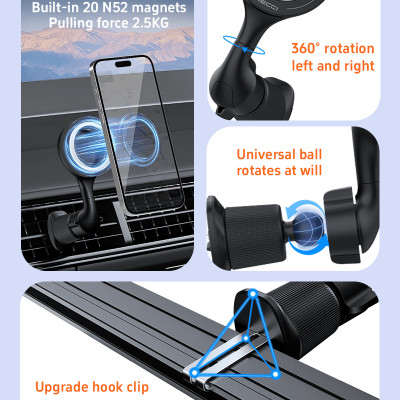 Đế giữ điện thoại nam châm dùng trên xe ô tô RECCI RHO-C42 Hàng chính hãng