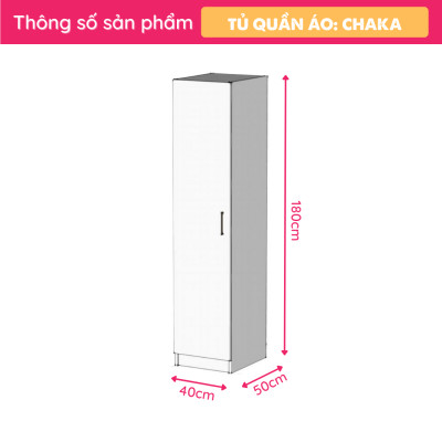Tủ để quần áo bằng gỗ MDF có lớp vân gỗ xanh cao cấp SMLIFE Chaka
