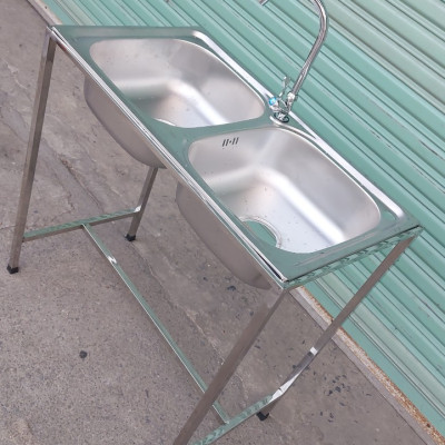 Bồn rửa inox đôi Juno Sofa Ngang 77 x sâu 47 x cao 81 cm, tặng kèm bộ xả