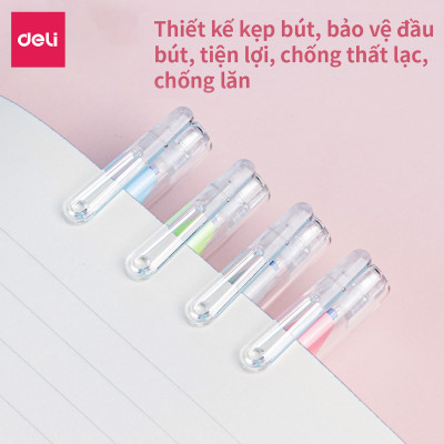 Bút gel xóa được có nắp đậy Deli - ngòi 0.5mm - mực Xanh/ Đen - A660