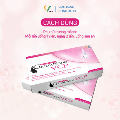 [Combo 3 hộp] TPBVSK Viên uống đẹp da Glutathione VCP - Hỗ trợ làm sáng da, giảm các triệu chứng nhăn da, khô da, nám da - Hộp 20 viên