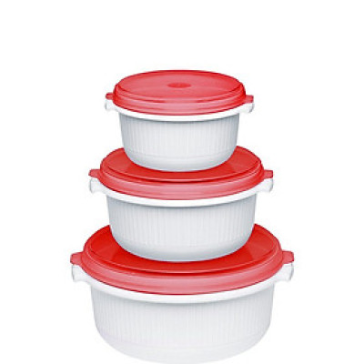Set 3 hộp đựng thực phẩm Emsa 518999 Micro Family dùng trong lò vi sóng Hàng chính hãng