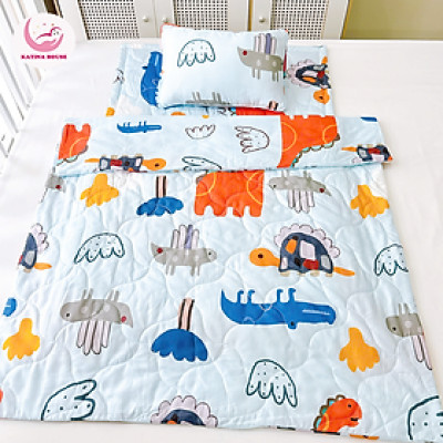 Bộ chăn gối nệm cho bé Katina House, vải Tencel siêu mềm mát, thoáng khí, nệm chống thấm