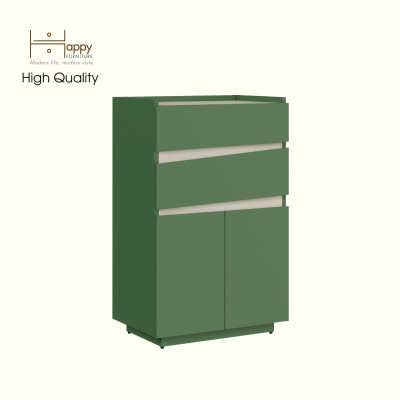 [Happy Home Furniture] VIGGO, Tủ đựng đồ 2 ngăn kéo - 2 cửa mở, 52cm x 32cm x 82cm ( DxRxC), THK_163
