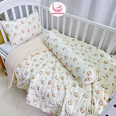 Combo gối mền cho bé Katina House, vải muslin mềm mại, thoáng khí và thấm hút tốt