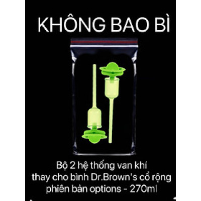 [ Phiên bản Options - WR203 - Cổ rộng ] Bộ 02 phụ kiện hệ thống van khí cho bình sữa Dr.Brown