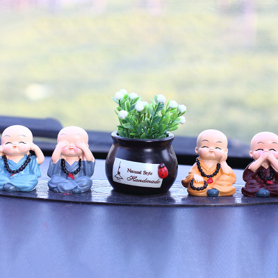 Tượng tứ không 4 chú tiểu ngộ nghĩnh dễ thương trang trí xe hơi phòng khách bàn làm việc