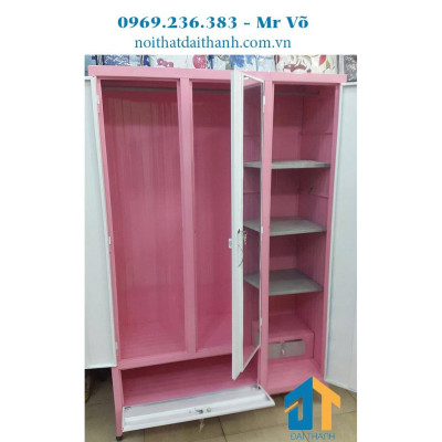 Tủ sắt quần áo 3 cửa ngang 1m2 cao 1m8 sơn tĩnh điện