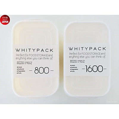 Bộ 2 hộp đựng thực phẩm Whity Pack 1600ml + 800ml - nội địa Nhật Bản