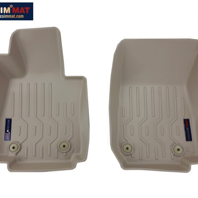 Thảm lót sàn xe ô tô Mazda 2 2016-đến nay Nhãn hiệu Macsim chất liệu nhựa TPV cao cấp màu be