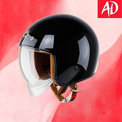 Mũ bảo hiểm xe máy 3/4 Royal M139 kính âm màu ĐEN BÓNG