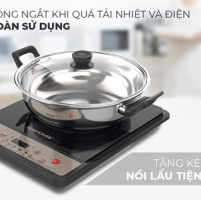 Bếp từ đơn cơ SUNHOUSE SHD6160 - Hàng chính hãng kèm nồi lẩu